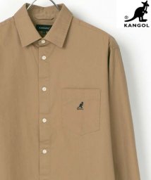 LAZAR(ラザル)/【Lazar】KANGOL/カンゴール 【別注】 コットン 無地 ストライプ レギュラーカラーシャツ/シャツジャケット/ベージュ