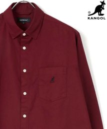 LAZAR(ラザル)/【Lazar】KANGOL/カンゴール 【別注】 コットン 無地 ストライプ レギュラーカラーシャツ/シャツジャケット/ワイン