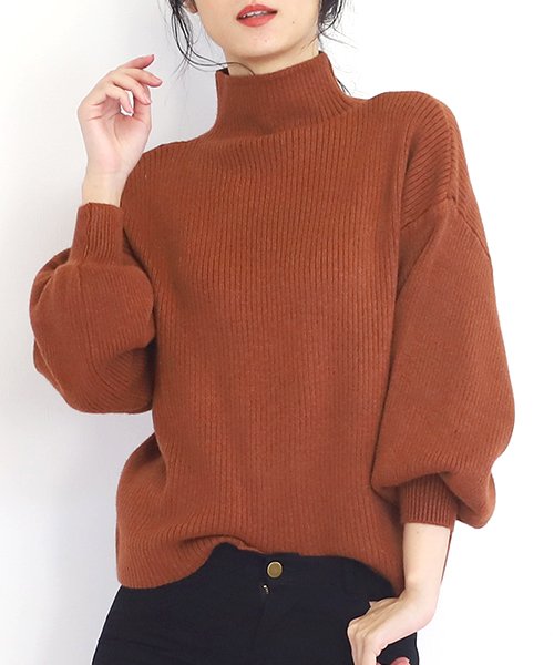 セール アミュレット Amulet ボトルネックリブニットプルオーバー 秋 冬 きれいめ 長袖 レディース Magaseek