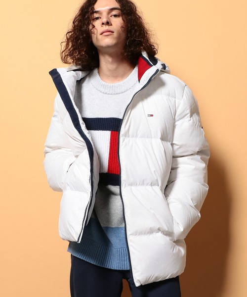 美品】TOMMY JEANS トミージーンズ ダウンジャケット 中綿 白-