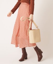 NICE CLAUP OUTLET(ナイスクラップ　アウトレット)/【natural couture】シアーチェックロングフレアスカート/ピンク