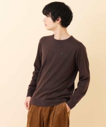 a.v.v (MEN)(アー・ヴェ・ヴェメンズ)/【TVドラマ着用】【洗濯機で洗える】ワンポイント刺繍クルーネックニット/ブラウン