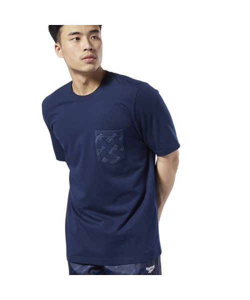 Reebok(リーボック)/CL ロゴ ポケット Tシャツ/ブルー