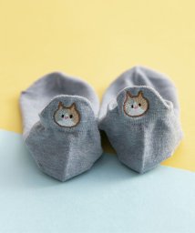 aimoha(aimoha（アイモハ）)/【秋冬新作】かわいい ねこ 動物 靴下 designs by korea/ライトブルー