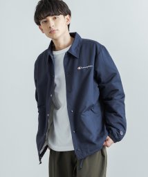 Rocky Monroe(ロッキーモンロー)/Champion チャンピオン コーチジャケット メンズ レディース 中綿 アウター ボア ロゴ 撥水 秋冬 無地 保温性 防寒 シンプル ACTION STY/ネイビー