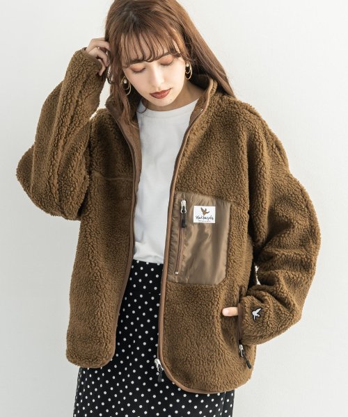 セール Mark Gonzales マークゴンザレス ボアジャケット メンズ レディース フリース ブルゾン アウター カジュアル 防寒 防風 ビッグシルエット ルーズ ロッキーモンロー Rocky Monroe Magaseek