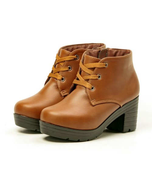 ココア Cocoa ジュニア キッズ ショートブーツ レースアップ チャンキーヒール Ts Jn1 フットプレイス Foot Place Magaseek