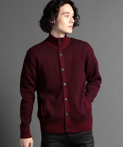 ジオメトリックジャカード スタンドニットブルゾン 