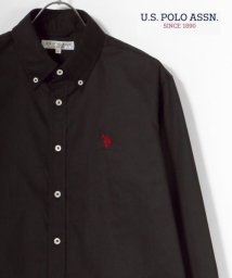 LAZAR(ラザル)/【Lazar】U.S. POLO ASSN./ユーエスポロアッスン 【別注】 コットン 無地 レギュラーカラーシャツ/シャツジャケット/ブラック