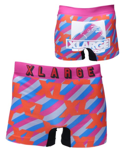 XLARGE(エクストララージ)/成型ロゴ総柄/ピンク