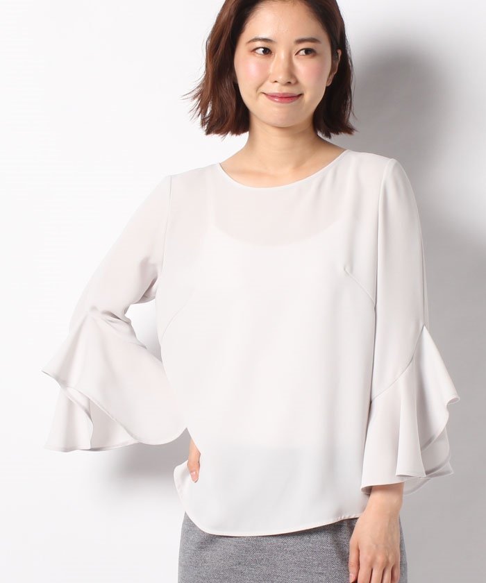 セール 130デニール ジョーゼットストレッチ 袖フリルブラウス ジョコンダ ロイヤル Joconde Royal Magaseek