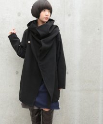 osharewalker(オシャレウォーカー)/『アレンジ襟デザインコート』/ブラック