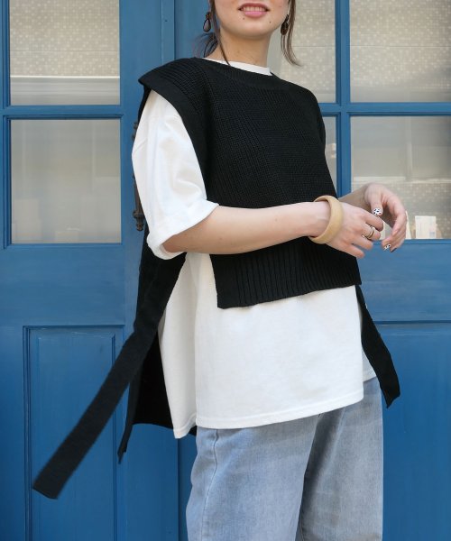 セール サイドベルトニットベスト コーナーズ Lowybycorners Magaseek