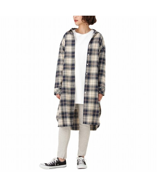 Navy ネイビー コットンフランネルシャツワンピース Mh807 609 マックハウス レディース Mac House Women Magaseek