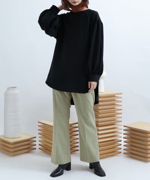 SENSE OF PLACE by URBAN RESEARCH(センスオブプレイス バイ アーバンリサーチ)/Newzealandwool セミフレアパンツ/L.KHAKI