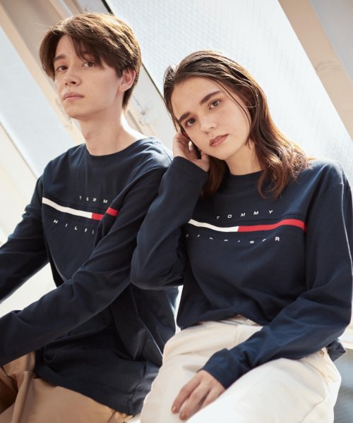 TOMMY HILFIGER(トミーヒルフィガー)/【オンライン限定】トミーヒルフィガーロゴロングスリーブTシャツ / TINO TEE/ネイビー