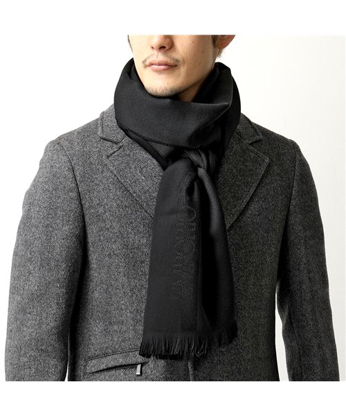セール Emporio Armani エンポリオアルマーニ 8p307 スカーフ マフラー ストール ジャカードロゴ ウール メンズ エンポリオアルマーニ Emporio Armani Magaseek