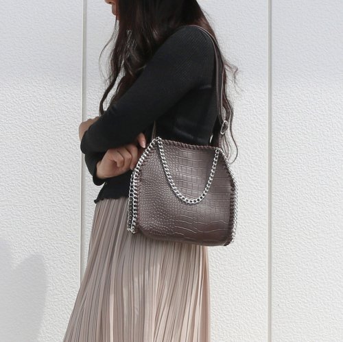 セール 2way型押しチェーンバッグ レディース ファッション おしゃれ 合わせやすい かばん 鞄 Bag ショルダーバッグ 雑貨 トレンド クロコ 大人 キレイめ オ ノンヘッジ Non Hedge Magaseek