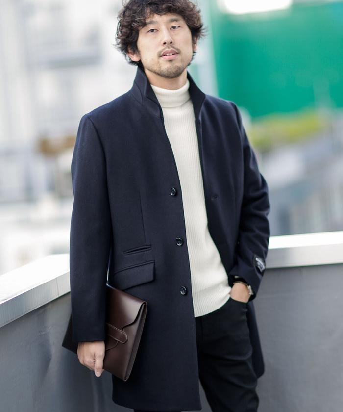 セール Web限定 Super100 S メルトンシングルスタンドコート ナノ ユニバース Nano Universe Magaseek