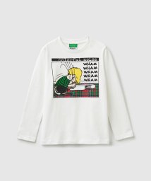 BENETTON (UNITED COLORS OF BENETTON BOYS)(ユナイテッド　カラーズ　オブ　ベネトン　ボーイズ)/【スヌーピー(SNOOPY)コラボ】キャラクターズ長袖Tシャツ・カットソー/ホワイト