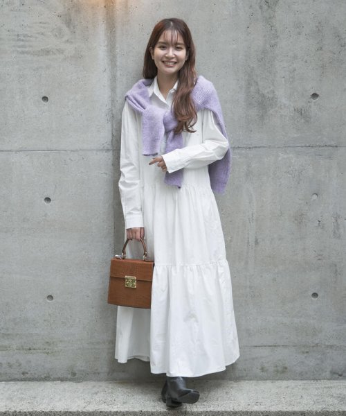 セール ティアードシャツワンピース 手洗い可能 ビッキー Vicky Magaseek