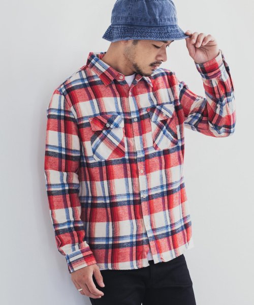 セール チェックシャツ ネルシャツ メンズ レディース ユニセックス 長袖 ビエラ レギュラーカラー フランネル シンプル カジュアル アメカジ 秋冬 防寒 防風 96 ロッキーモンロー Rocky Monroe Magaseek