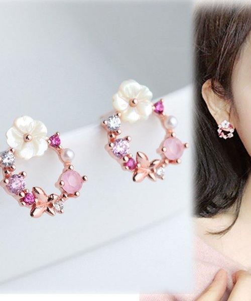 セール ピアスレディース スタッドピアス 大ぶり モチーフピアス 花 可愛い イヤリング 人気アクセサリー ショッピングゴー Shoppinggo Magaseek