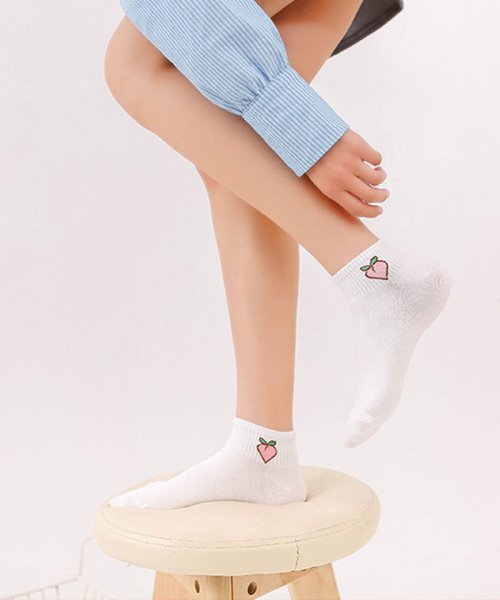 shoppinggo(ショッピングゴー)/靴下 ソックス レディース ミニフルーツロゴソックス　蒸れない くつ下 socks アンクルソックス カジュアル/その他系2