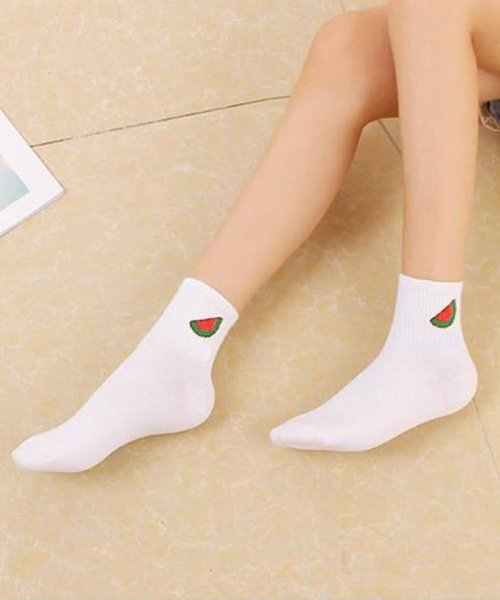 セール 靴下 ソックス レディース ミニフルーツロゴソックス 蒸れない くつ下 Socks アンクルソックス カジュアル ショッピングゴー Shoppinggo Magaseek