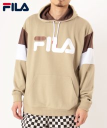 FILA(フィラ)/【FILA】フィラ 袖切替プリント スウェット フーデット パーカー ユニセックス/ブラウン