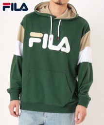 FILA(フィラ)/【FILA】フィラ 袖切替プリント スウェット フーデット パーカー ユニセックス/カーキ