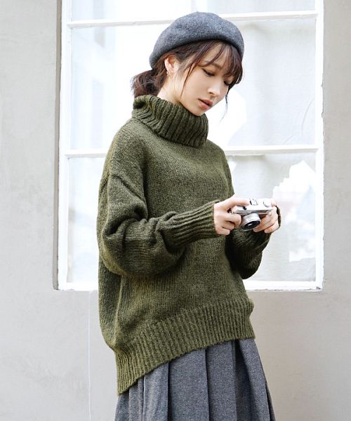 モヘアリーニット タートルネックプルオーバー(503639593