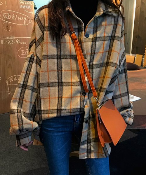 セール チェックシャツ レディース 長袖 ネルシャツ 春秋冬 カジュアル 開襟シャツ 韓国風 シャツ ブラウス お洒落 トップス 羽織り ミニミニストア Miniministore Magaseek