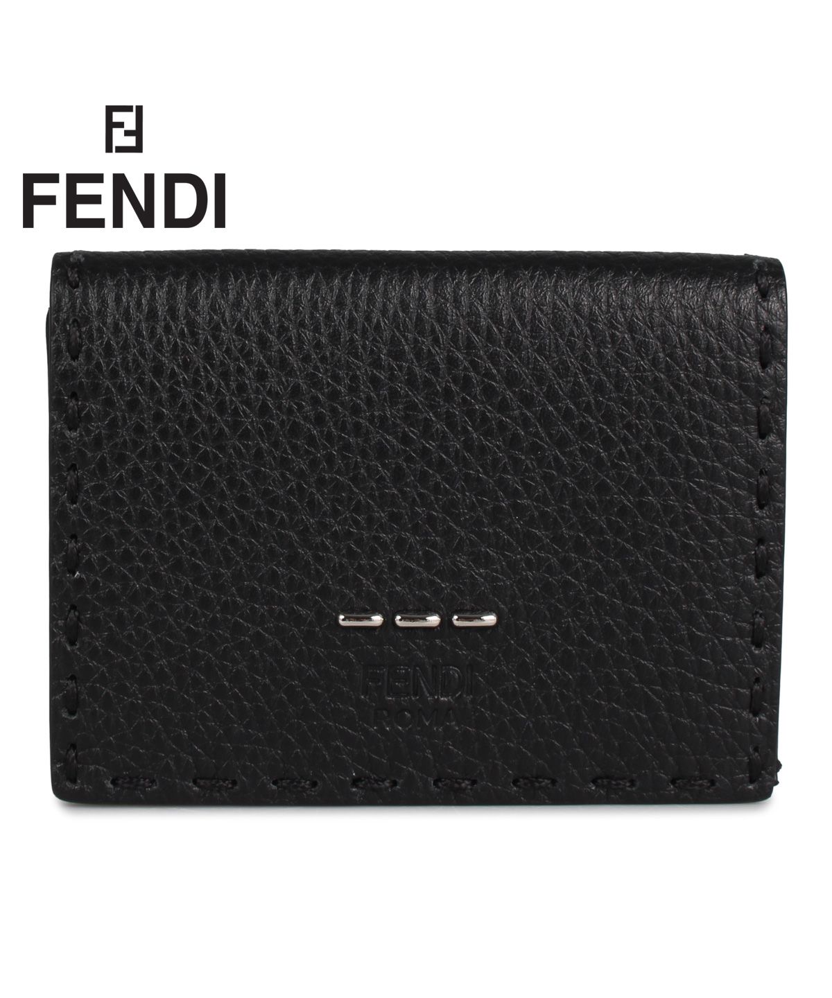 フェンディ FENDI 財布 三つ折り メンズ レディース イタリア製 SLLERIA ROMAN WALLET ブラック 黒 7M0280O7N