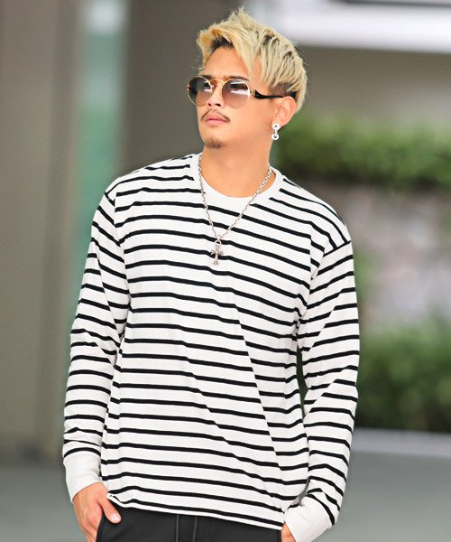 セール ヘビーウェイト長袖ｔシャツ ロンt メンズ 長袖tシャツ ヘビーウェイト 無地 ボーダー ラグスタイル Luxstyle Magaseek