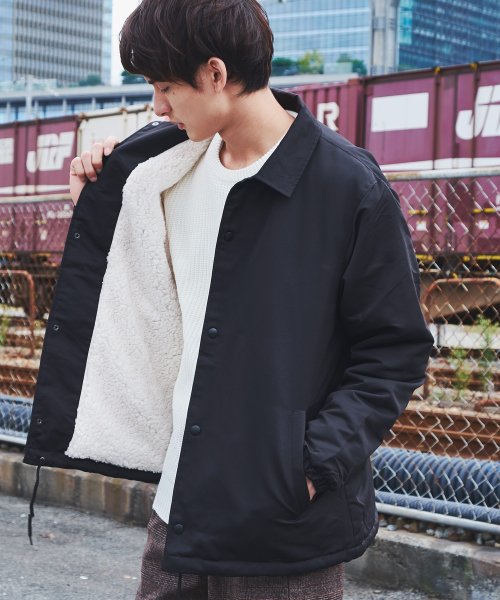 クーポン開催中 コーチジャケット メンズ アウター 裏ボア タスラン加工 無地 ジャンパー ストリート カジュアル アメカジ 迷彩 カモフラ おしゃれ 保温 あったか 9334 ロッキーモンロー Rocky Monroe Magaseek