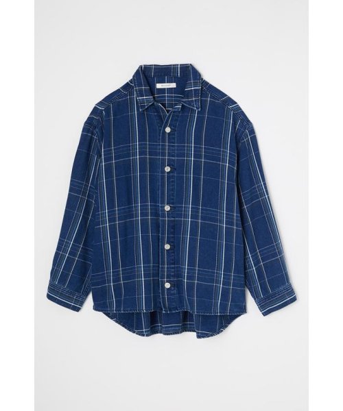 moussy(マウジー)/INDIGO CHECK SHIRT ジャケット/BLU