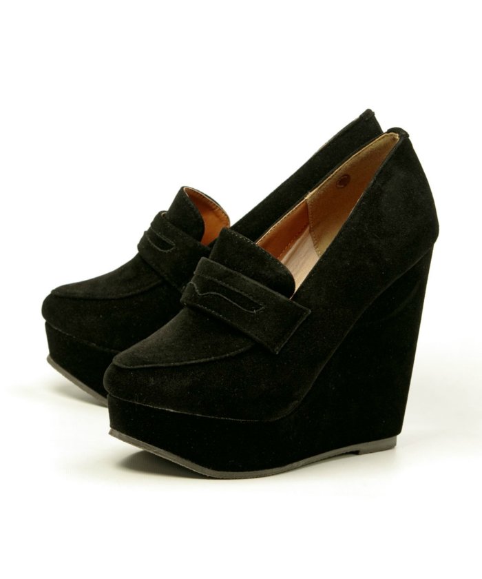 セール レディース パンプス Girl S Style ガールズスタイル 12cmヒール スエード ウエッジ ローファー スエード Kb 2570 フットプレイス Foot Place Magaseek