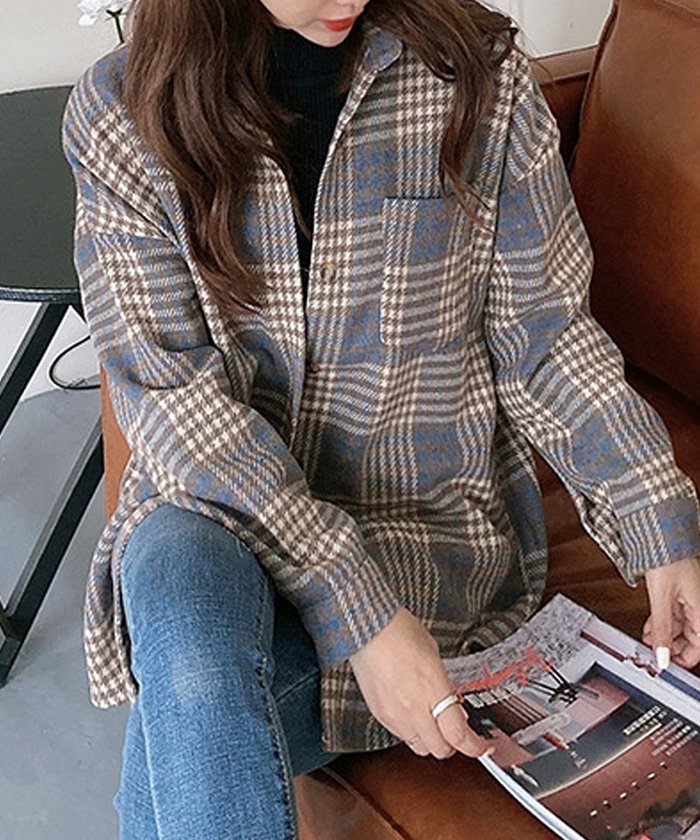 チェックシャツ レディース ネルシャツ ゆったり タータンチェック 体型カバー カーディガン おしゃれ 開襟シャツ カジュアル ミニミニストア Miniministore Magaseek