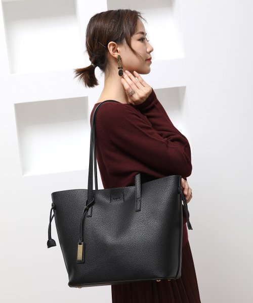 UNGRID bag(アングリッド　バッグ)/ライトグレイン巾着トート（L)/BLK