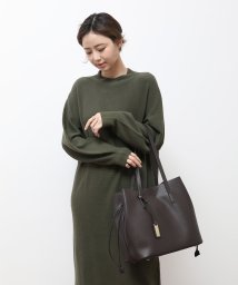 UNGRID bag(アングリッド　バッグ)/ライトグレイン巾着トート（L)/DBRN