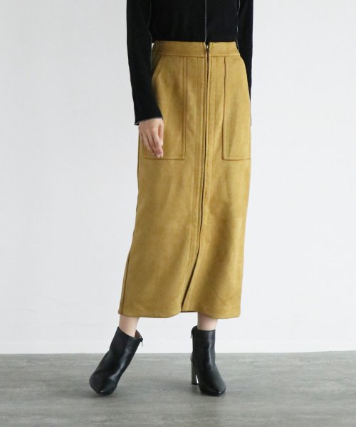 セール Radiate 洗える 手洗い可 フェイクスエードスカート フェイクスエードタイトスカート スエードライク タイトスカート カット スエードタイトスカート ラシュッド Lasud Magaseek