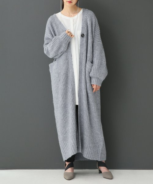 モヘヤタッチロングニットカーディガン オシャレウォーカー Osharewalker Magaseek