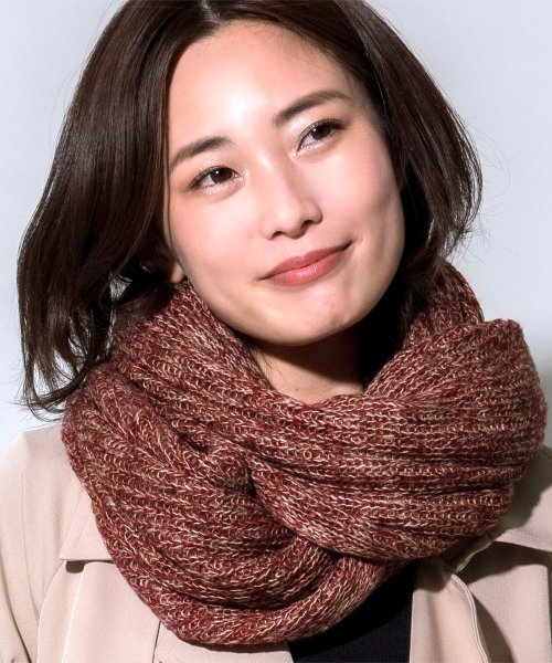 スヌード レディース 秋冬 メランジ ロング ニット スヌード ネックウォーマー ロング 防寒 冬 暖かい ストール 長い メンズ キッズ 通勤 通学 マフ エクレボ Exrevo Magaseek