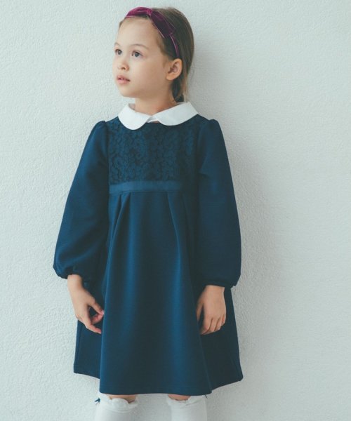 リップル襟付き ワンピース グリーンレーベルリラクシング キッズ Green Label Relaxing Kids Magaseek
