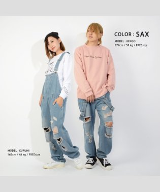 1111clothing/オーバーオール デニム ダメージ サロペット メンズ レディース つなぎ ペアルック リンクコーデ カップル お揃いコーデ 秋 秋服 大きいサイズ 韓国 ファッ/503652329