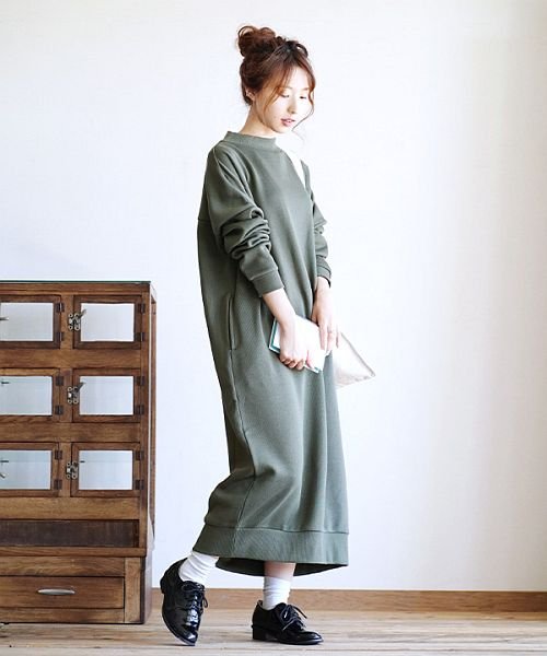 あったか裏起毛ニットソー タックワンピース ズーティー Zootie Magaseek あったか裏起毛ニットソー タックワンピース ズーティー Zootie Magaseek