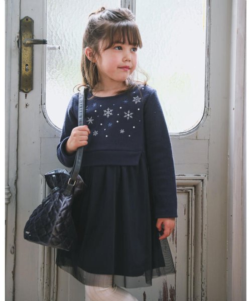 クーポン開催中 セール 60 Off ブークレー フリース X チュール 長袖 ワンピース 90cm 140cm ベベ Bebe Magaseek