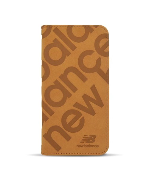new balance(ニューバランス)/iphoneケース iPhone12/12 Pro ニューバランス New Balance 手帳ケース スタンプロゴスエード キャメル iphone12/キャメル