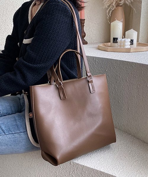 セール Puレザー トートバッグ レディース ポーチ付き ショルダーバッグ2wayバッグ カジュアル肩掛けバッグ たっぷり収納 手提げバッグ 通勤通学 ミニミニストア Miniministore Magaseek